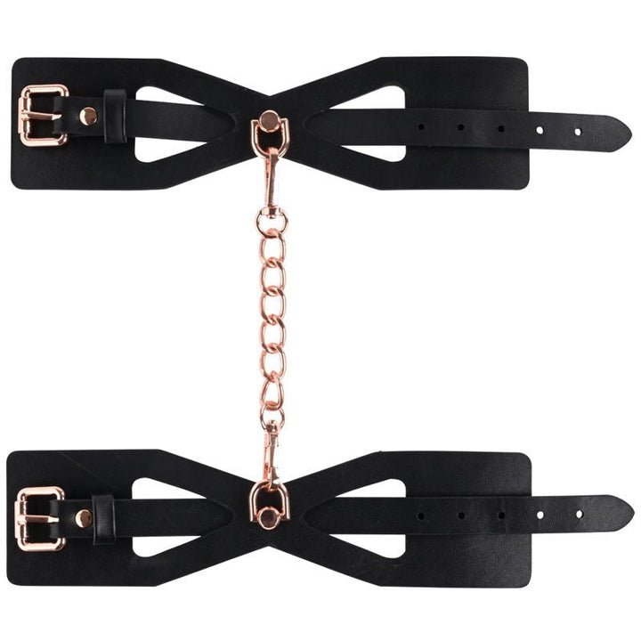 Sex & Mischief Brat Handcuffs - Rose Gold/Black