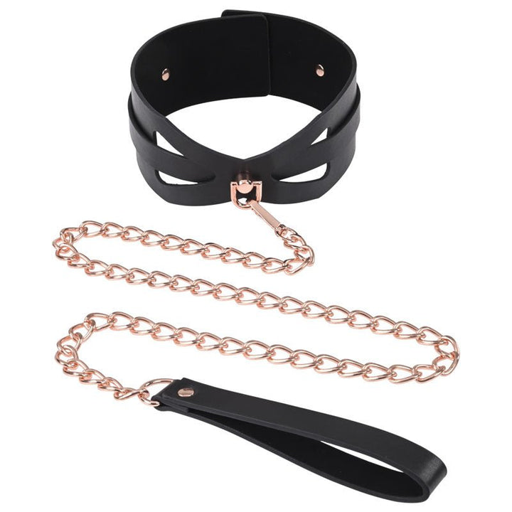 Sex & Mischief Brat Collar & Leash - Rose Gold/Black