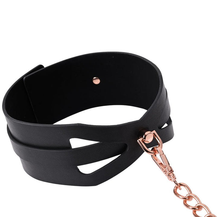 Sex & Mischief Brat Collar & Leash - Rose Gold/Black