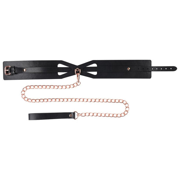 Sex & Mischief Brat Collar & Leash - Rose Gold/Black