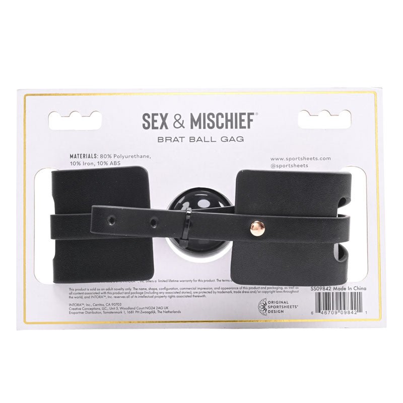 Sex & Mischief Brat Ball Gag - Rose Gold/Black