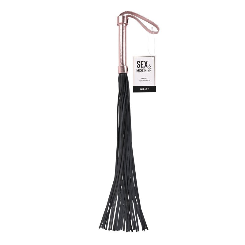 Sex & Mischief Brat Flogger - Rose/Gold Black