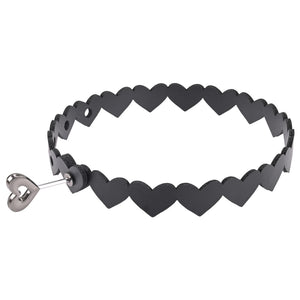 Sex & Mischief Heart Day Collar - Black