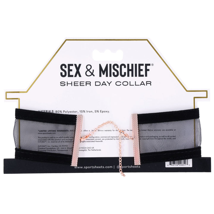 Sex & Mischief Sheer Day Collar - Black