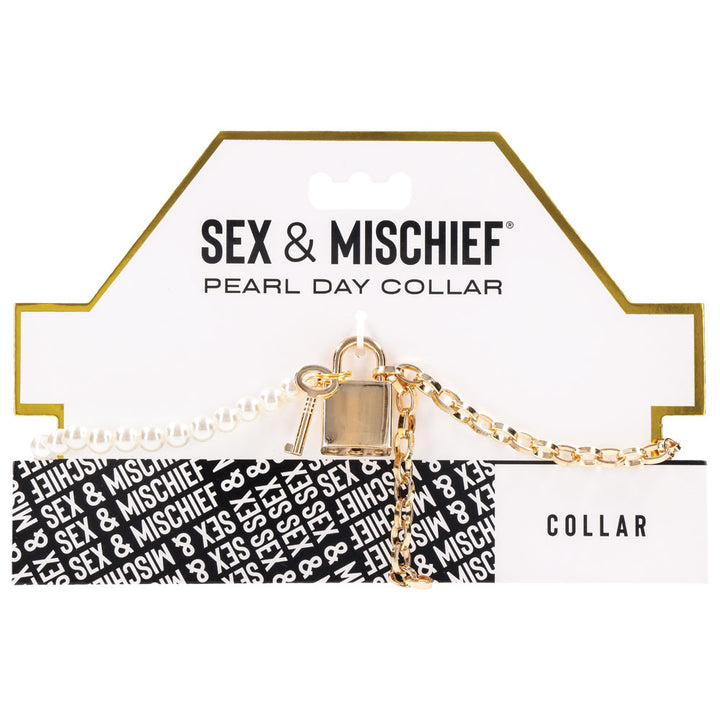 Sex & Mischief Pearl Day Collar - White