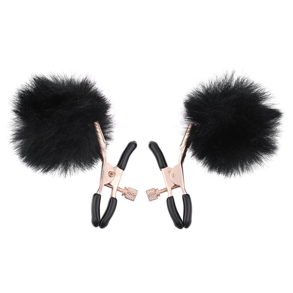 Sex & Mischief Puff Nipple Clamps - Black - Set of 2