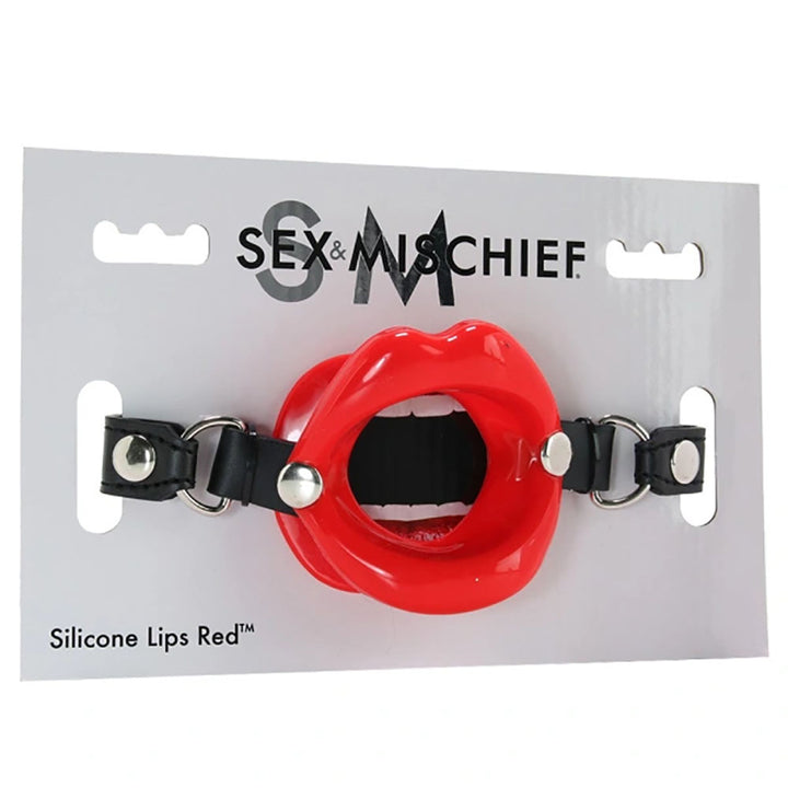 Sex & Mischief Silicone Lips Mouth Gag - Red