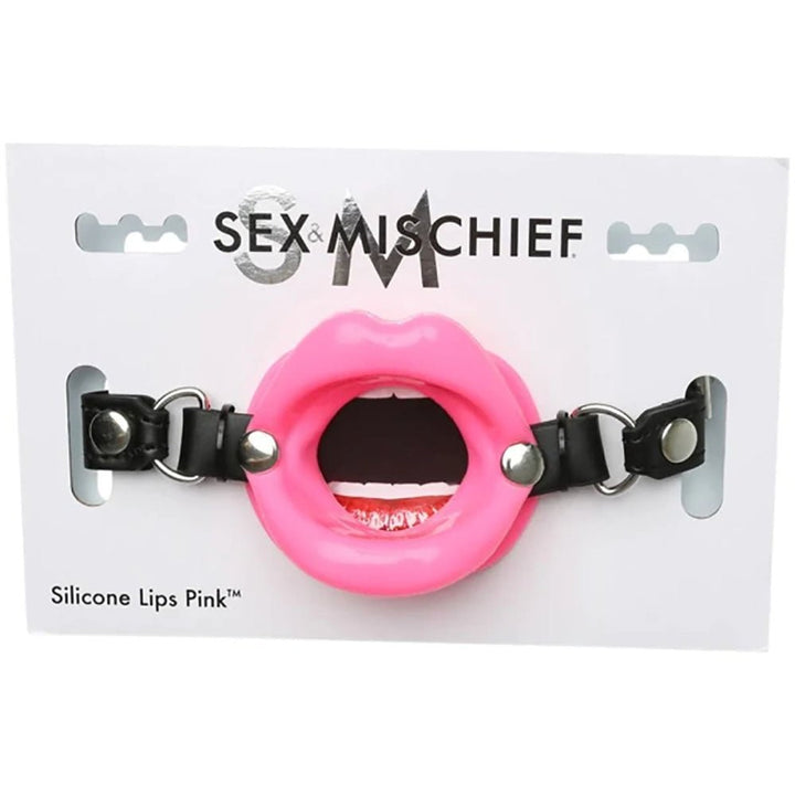 Sex & Mischief Silicone Lips Mouth Gag - Pink