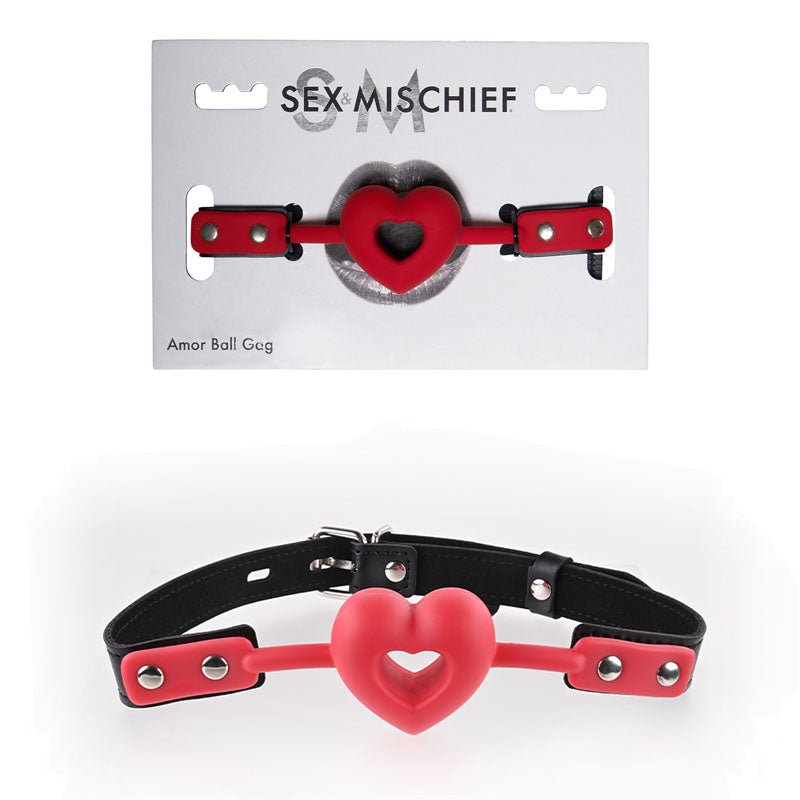 Sex & Mischief Amor Ball Gag - Red/Black