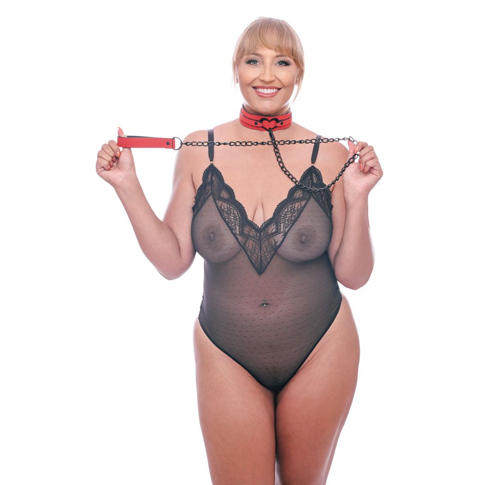 Sex & Mischief Amor Collar and Leash - Red