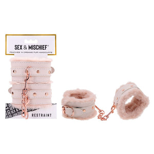 Sex & Mischief Peaches n CreaMe Fur Handcuffs - Peach