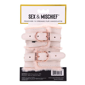 Sex & Mischief Peaches n CreaMe Fur Handcuffs - Peach