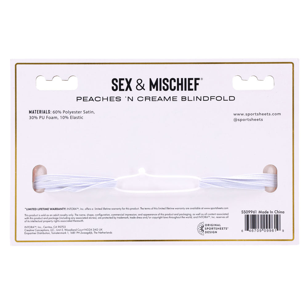 Sex & Mischief Peaches n CreaMe Blindfold - Peach