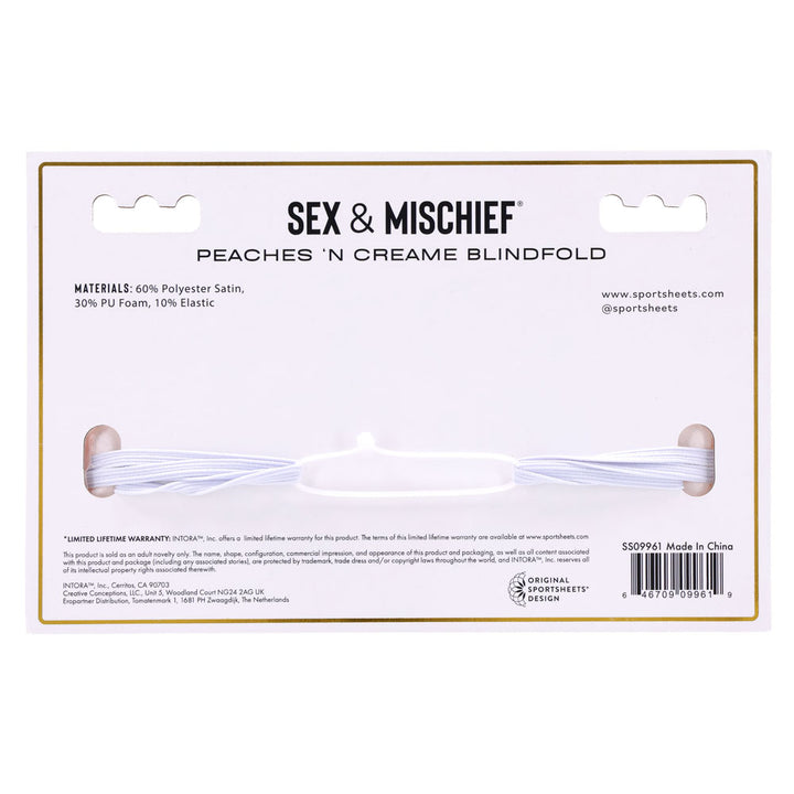 Sex & Mischief Peaches n CreaMe Blindfold - Peach