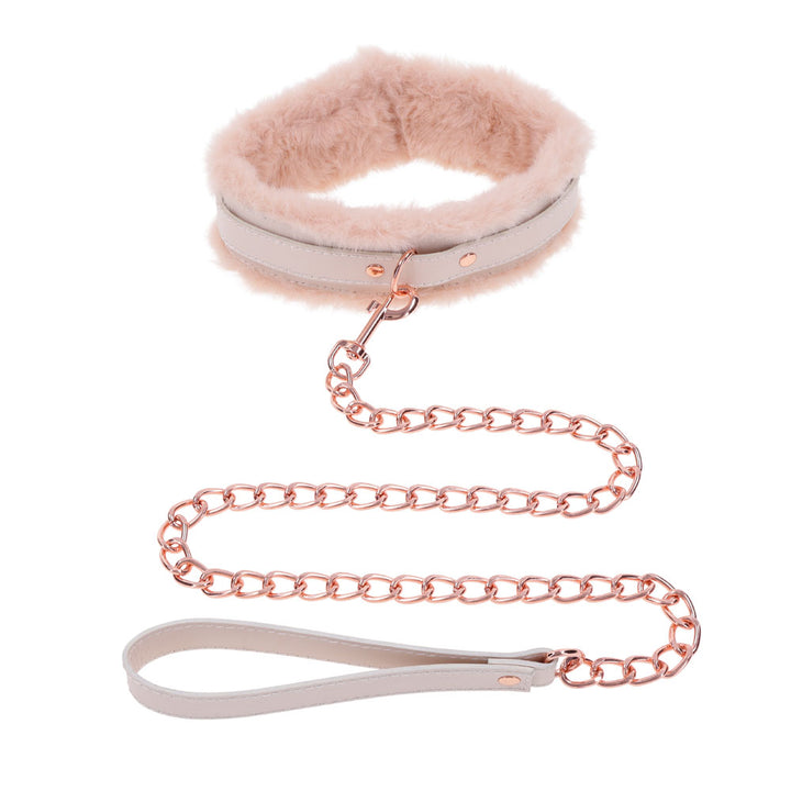 Sex & Mischief Peaches n CreaMe Fur Collar & Leash - Peach