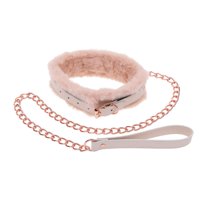 Sex & Mischief Peaches n CreaMe Fur Collar & Leash - Peach