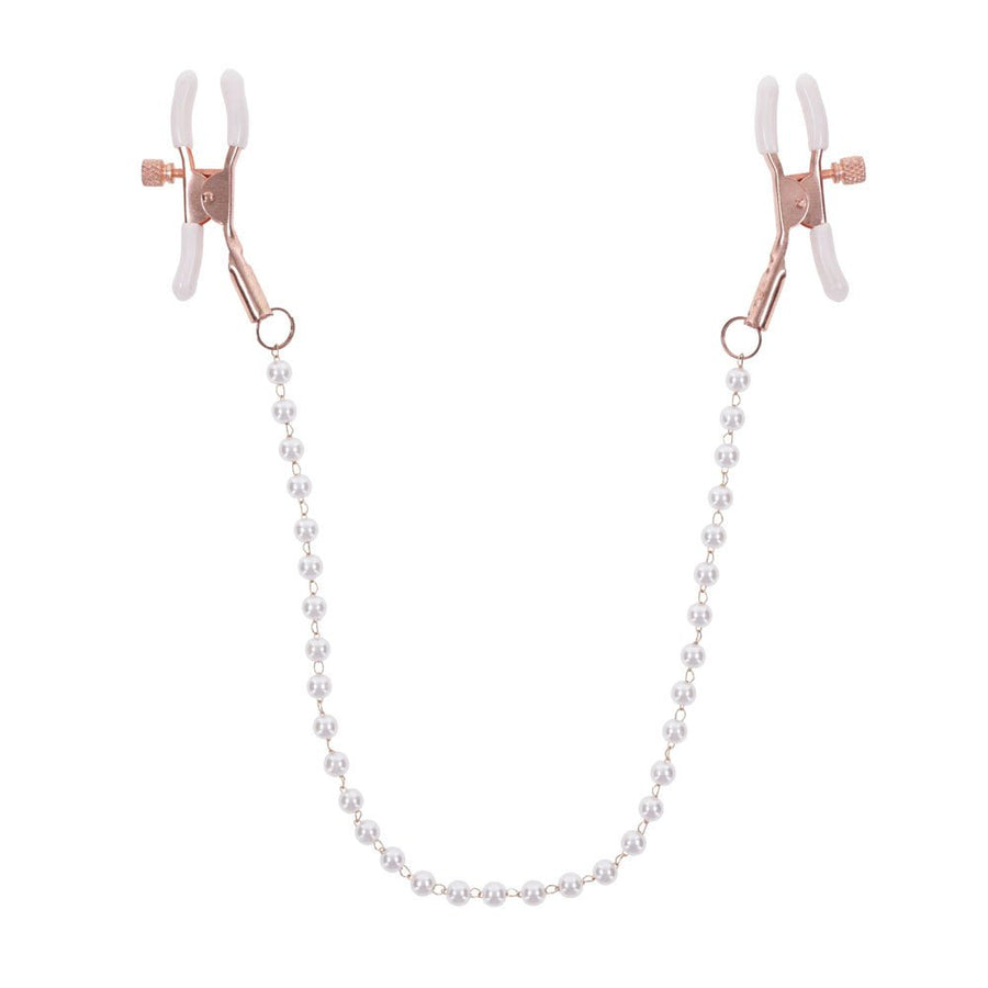 Sex & Mischief Peaches n CreaMe Pearl Nipple Clamps - Peach