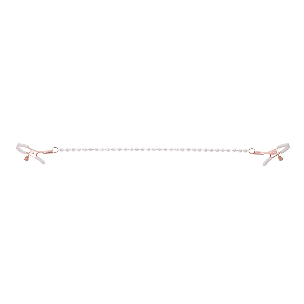 Sex & Mischief Peaches n CreaMe Pearl Nipple Clamps - Peach