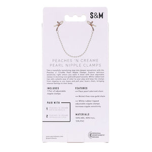 Sex & Mischief Peaches n CreaMe Pearl Nipple Clamps - Peach