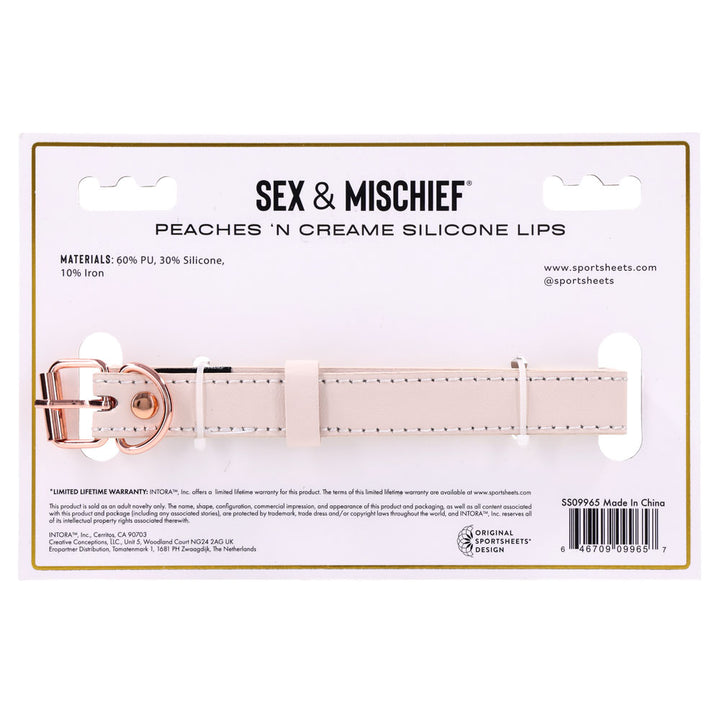 Sex & Mischief Peaches n CreaMe Silicone Lips Gag - Peach