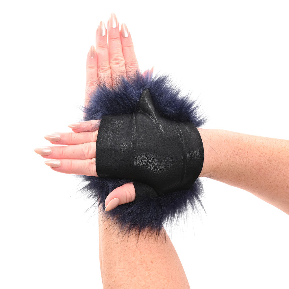 Sex & Mischief Cougar Spiked Sensory Glove - Navy Blue