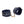 Sex & Mischief Cougar Fur Handcuffs - Navy Blue/Gold