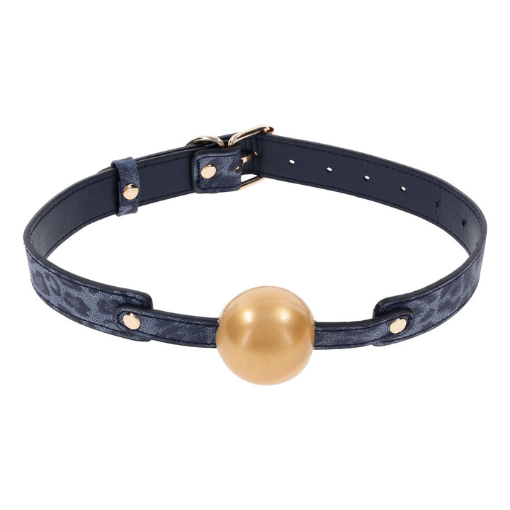 Sex & Mischief Cougar Ball Gag - Navy Blue/Gold