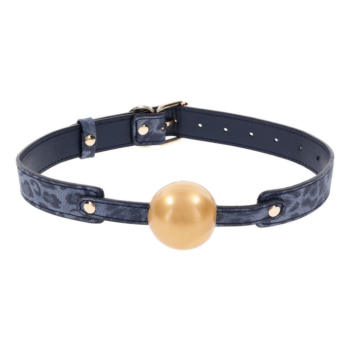 Sex & Mischief Cougar Ball Gag - Navy Blue/Gold