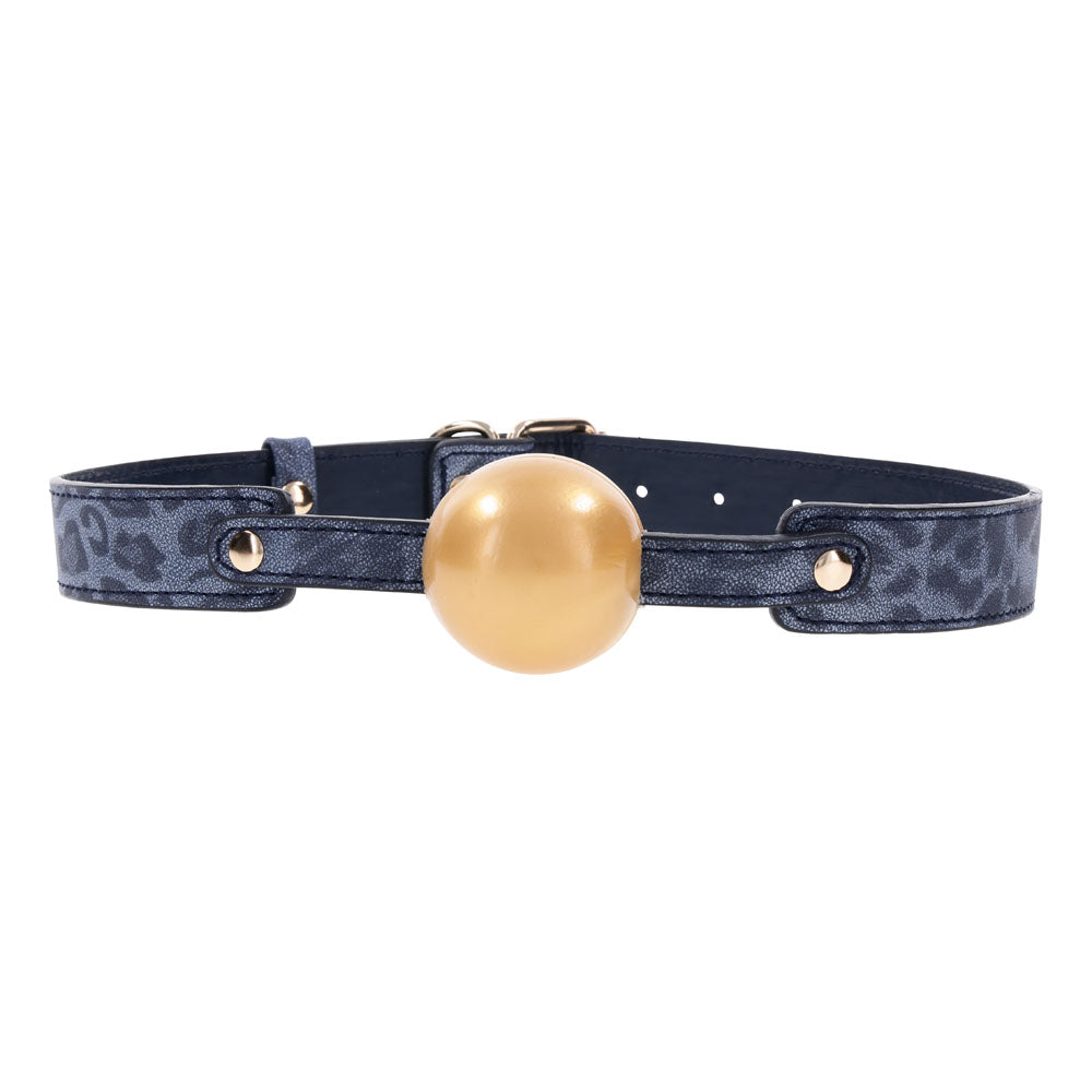 Sex & Mischief Cougar Ball Gag - Navy Blue/Gold