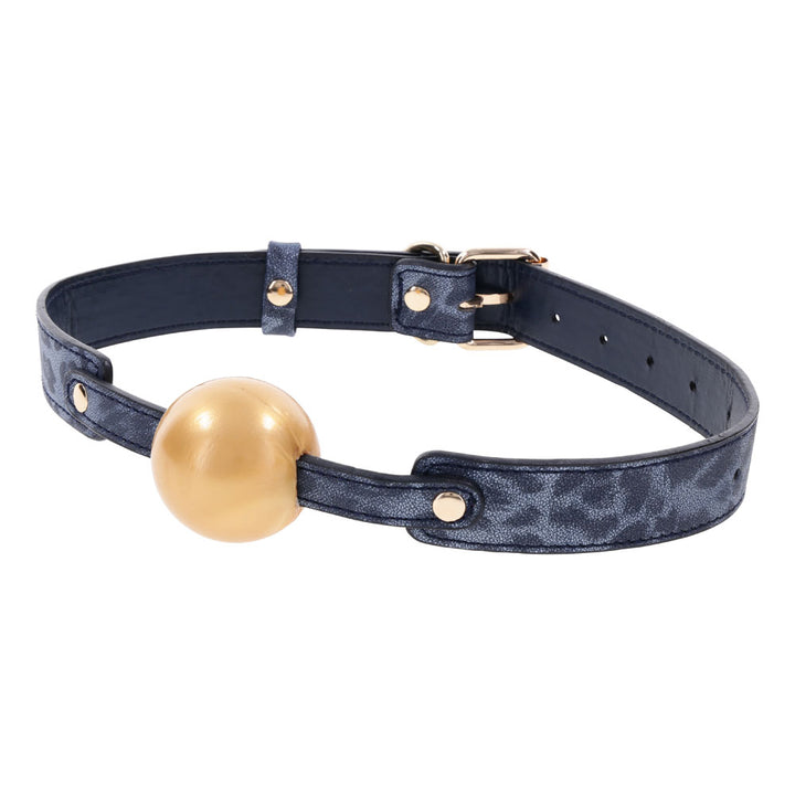 Sex & Mischief Cougar Ball Gag - Navy Blue/Gold