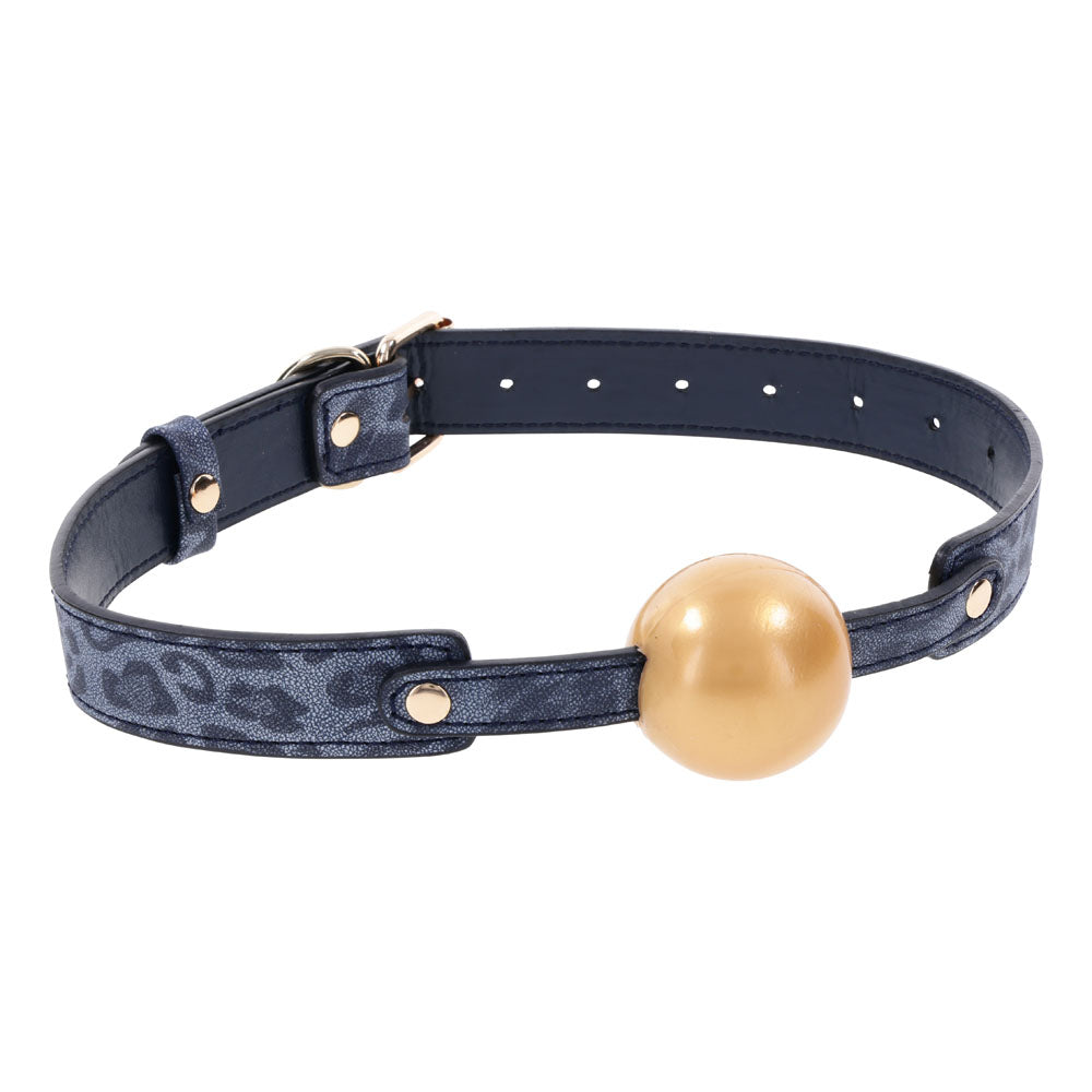 Sex & Mischief Cougar Ball Gag - Navy Blue/Gold