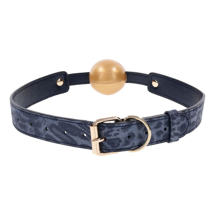 Sex & Mischief Cougar Ball Gag - Navy Blue/Gold