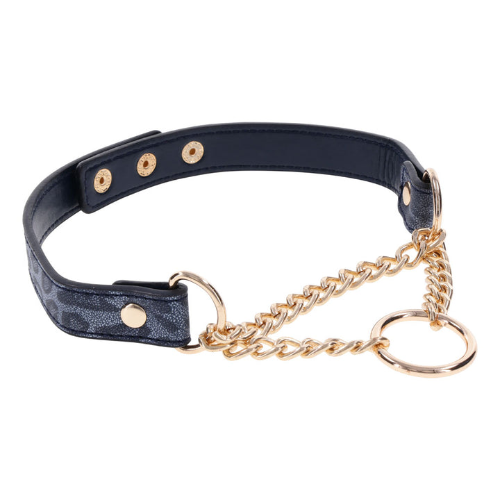 Sex & Mischief Cougar Day Collar - Navy Blue/Gold Collar