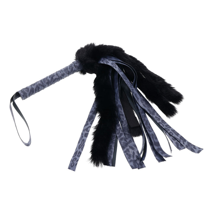 Sex & Mischief Cougar Faux Fur Flogger - Navy Blue/Black