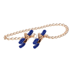 Sex & Mischief Cougar Chained Nipple Clamps - Gold