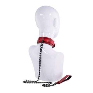 Sex & Mischief Exs & Ohs Collar and Leash - Red