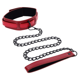 Sex & Mischief Exs & Ohs Collar and Leash - Red