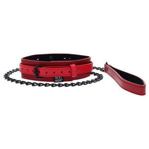 Sex & Mischief Exs & Ohs Collar and Leash - Red