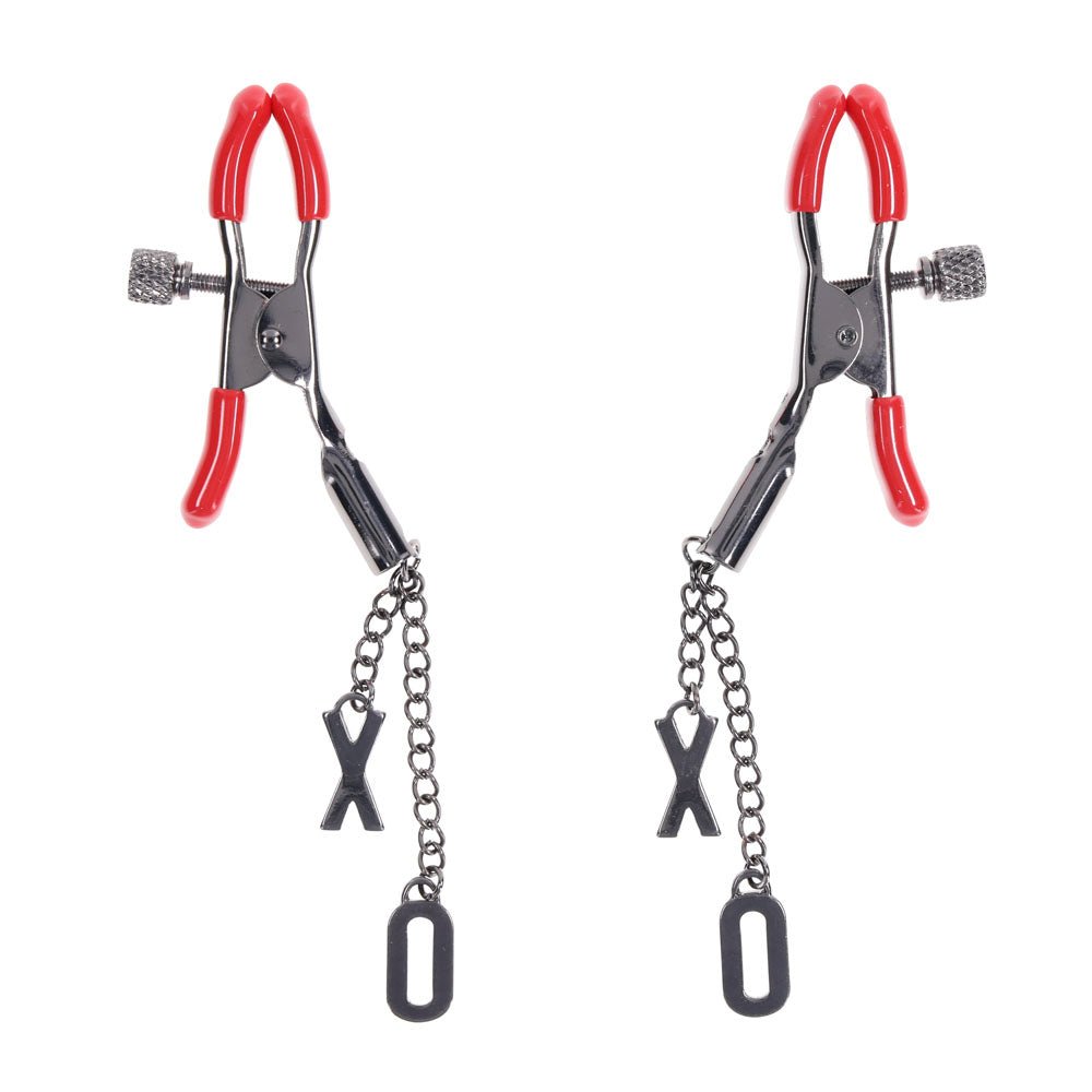 Sex & Mischief Exs & Ohs Nipple Clamps - Red