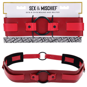 Sex & Mischief Exs & Ohs Bound and Belted Restraint - Red