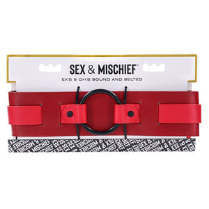 Sex & Mischief Exs & Ohs Bound and Belted Restraint - Red