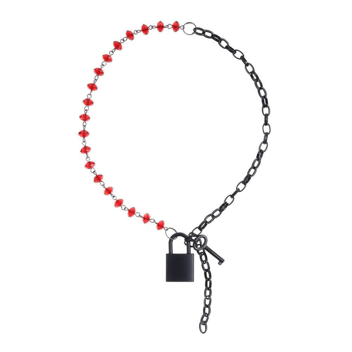 Sex & Mischief Exs & Ohs Crystal Day Collar - Red/Black