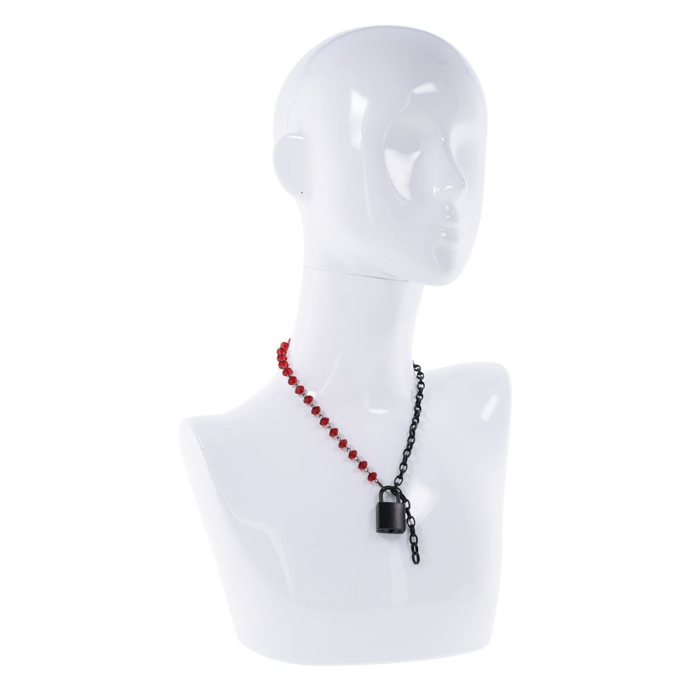 Sex & Mischief Exs & Ohs Crystal Day Collar - Red/Black