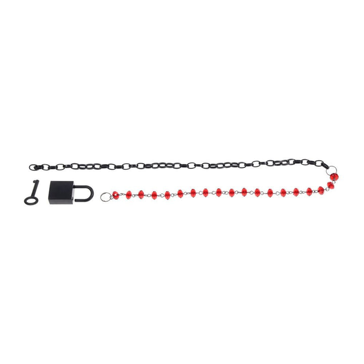 Sex & Mischief Exs & Ohs Crystal Day Collar - Red/Black