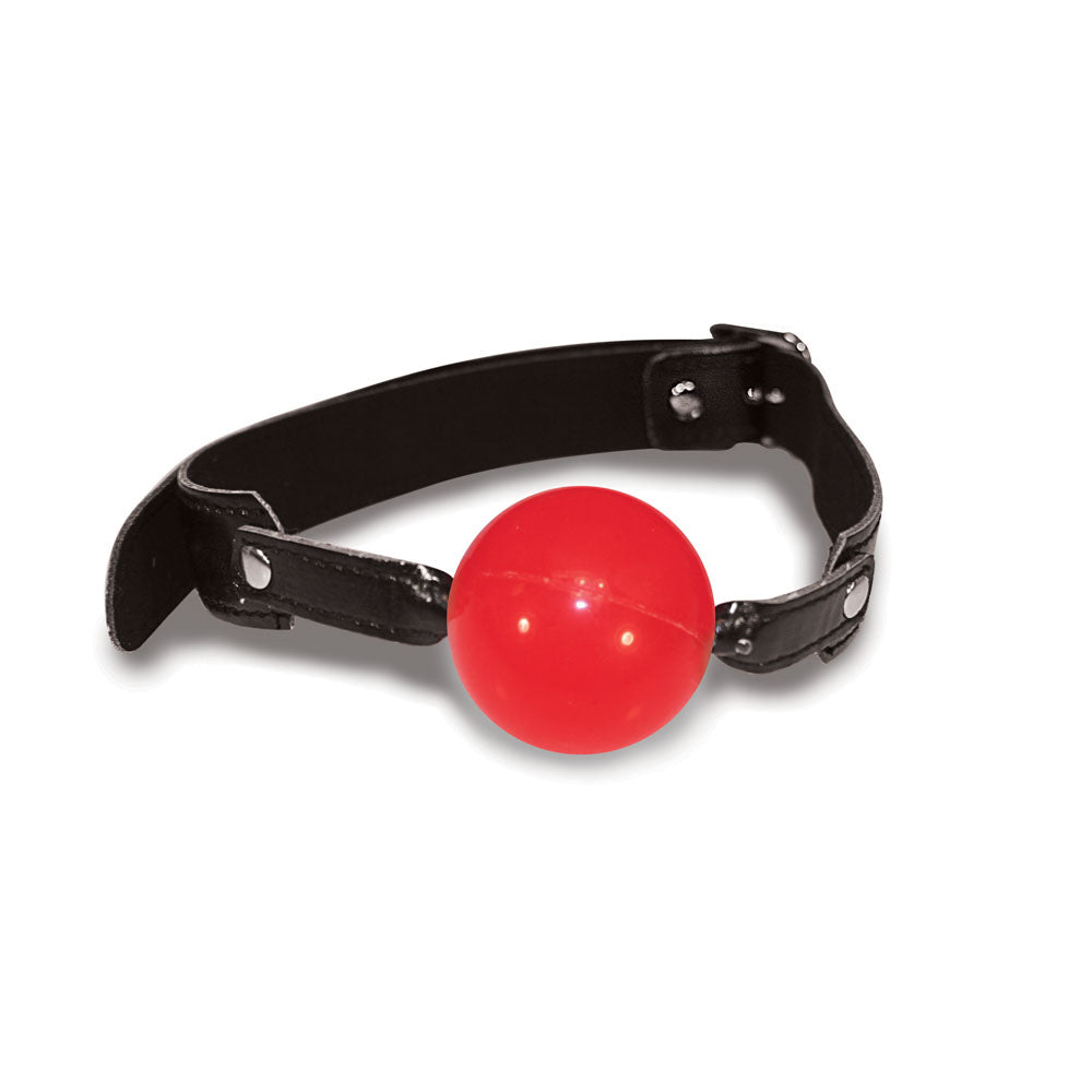 Sex & Mischief Solid Red Ball Gag - Red/Black