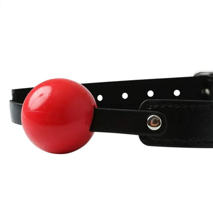 Sex & Mischief Solid Red Ball Gag - Red/Black