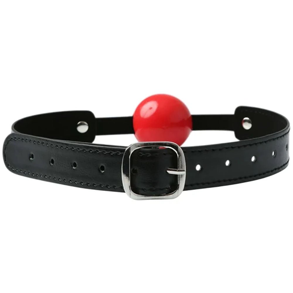 Sex & Mischief Solid Red Ball Gag - Red/Black