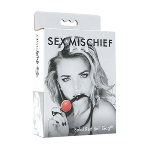 Sex & Mischief Solid Red Ball Gag - Red/Black