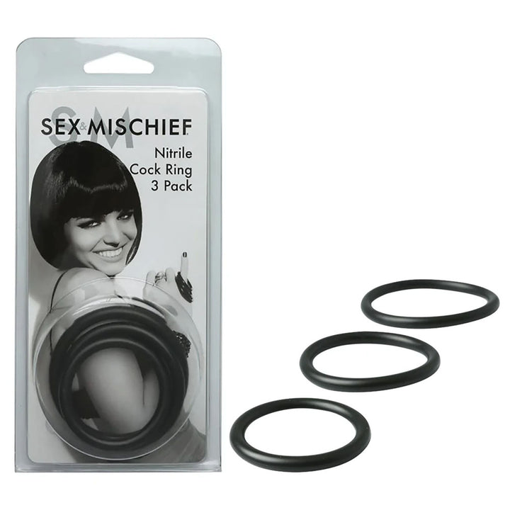 Sex & Mischief Nitrile Cock Ring - 3 Pack