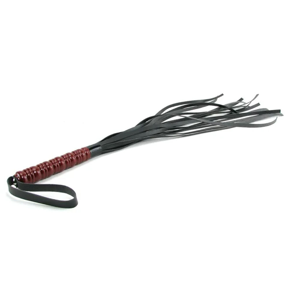 Sex & Mischief Mahogany Flogger with Wooden Handle - Black